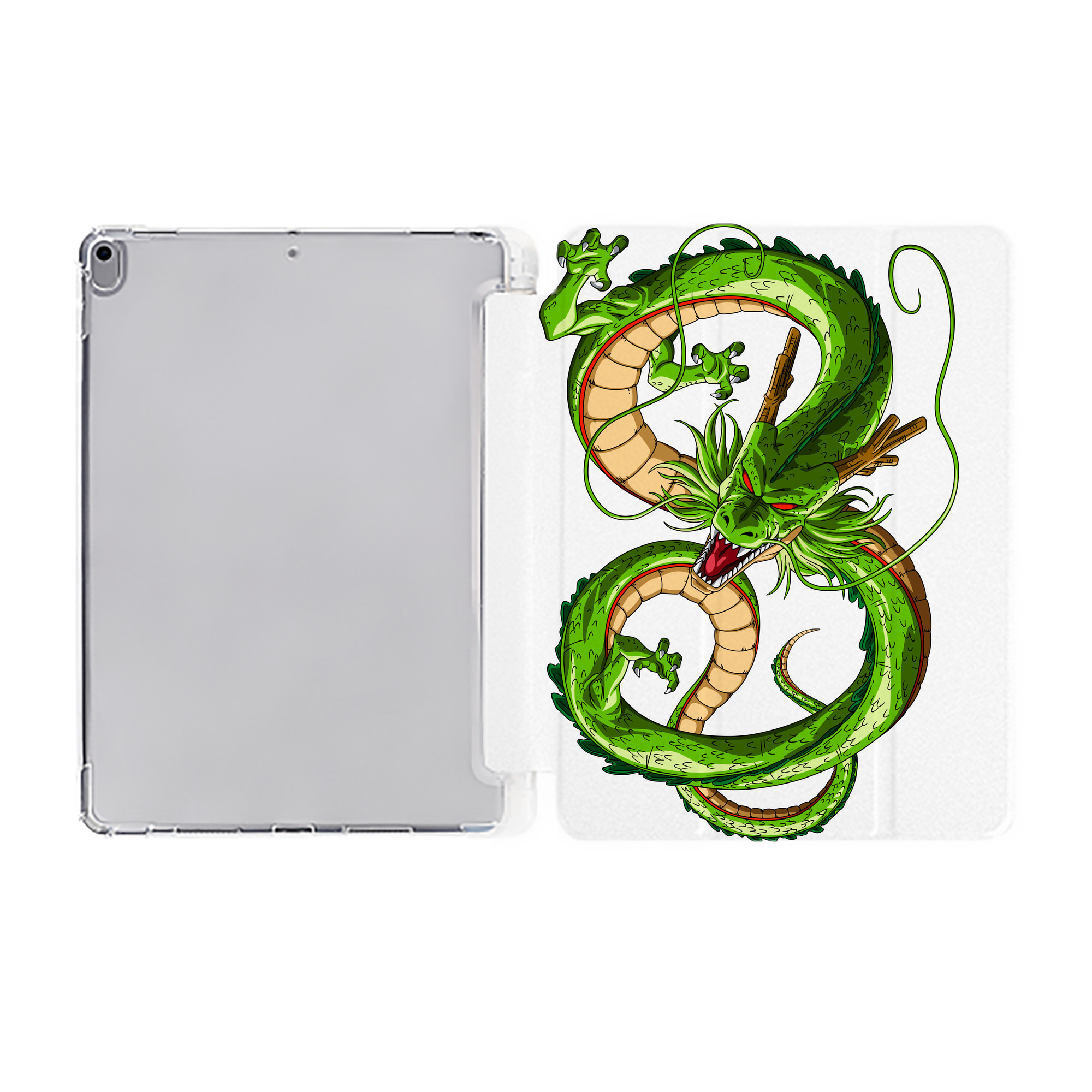 （画像用） ドラゴンボール 神龍 シェンロン DRAGON BALL Shenron IPad ケース ペン収納付き 三つ折りスタンド PUレザー×シリコン 対応機種9.5/10.5/10.9インチ